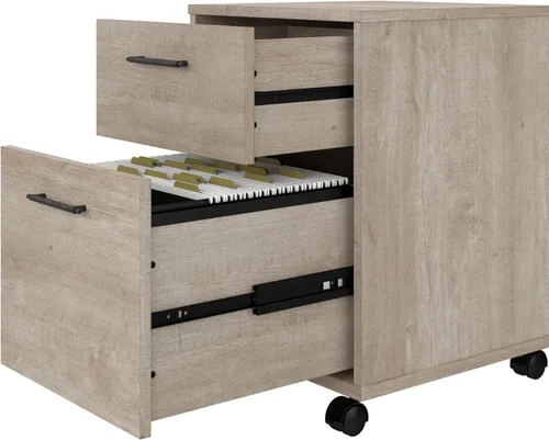 Miniatura 4 de Bush Furniture Key West - Archivador con 2 cajones Organización móvil para oficina en casa Pequeño almacenamiento debajo del escritorio sobre
