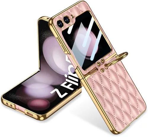 Miniatura 15 de SHIEID Z Flip 5 - Funda para Samsung Galaxy Z Flip 5 con anillo para teléfono, forro de esponja y diseño en forma de diamante para Samsung Galaxy Z