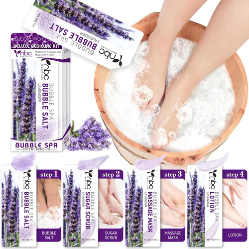 Miniatura 41 de Juego de spa de pedicura para pies, kit de pedicura para el hogar con sal de baño, loción hidratante de crema exfoliante para pies, cuidado de pies