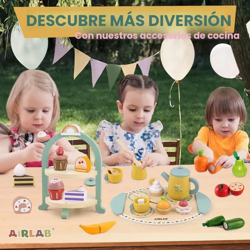 Miniatura 7 de Juegos de té para niños pequeños de 3 a 5 años, regalo de cumpleaños para niñas, princesa de 3 años, fiesta de madera, juguetes de alimentos
