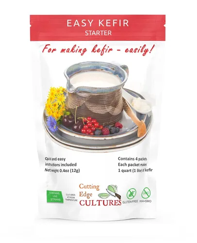 Cutting Edge Cultures Easy Kefir Starter Culture - Paquete de 4, 0.71 onzas