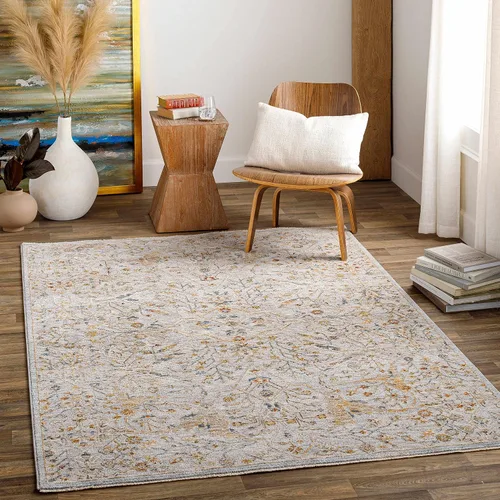 Miniatura 13 de Hauteloom Kunzite - Alfombra de área para sala de estar, dormitorio, borde de medallón floral geométrico envejecido, tradicional oriental de Marrón