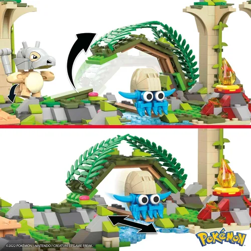 Miniatura 5 de MEGA - Figura de acción de Pokémon, juguete de construcción, ruinas de la selva con 464 piezas, movimiento y 3 personajes, Cubone Charmander
