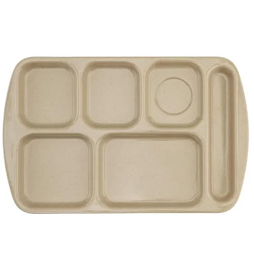 Miniatura 8 de G.E.T. Bandeja escolar para cafetería con 6 compartimentos, para zurdos, 10 x 14 pulgadas, verde bosque (paquete de 4)