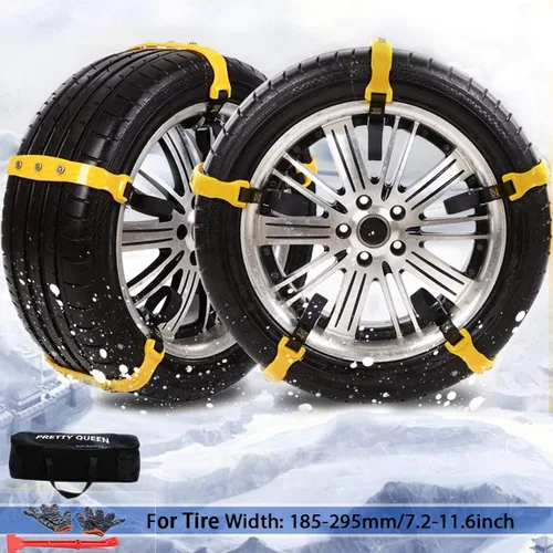 Miniatura 7 de Cadenas de nieve mejoradas para automóviles: 10 correas antideslizantes de emergencia para neumáticos, cadena de nieve para camiones, minivan