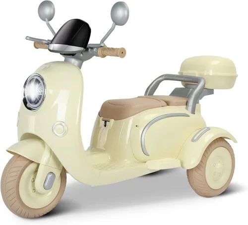 Miniatura 9 de Moto eléctrica de 12 V y 2 plazas para niños, moto de paseo con control remoto, caja de almacenamiento, música, luz LED, claxon, motor de 2x50W