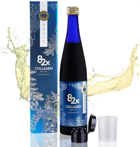 82X Classic Collagen - Péptidos de colágeno de atún de pescado marino, bebida líquida para piel, cabello y uñas de Japón con 82 plantas fermentadas,