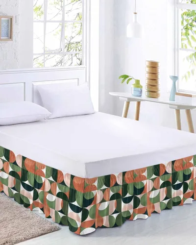 Miniatura 11 de Flower Leave Home - Falda de cama de tamaño King de 16 pulgadas de caída, ajustable y elástica, plisada, con volantes de polvo de lujo para cama