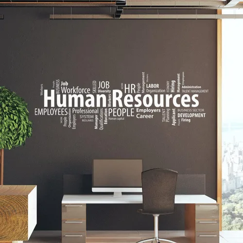 Miniatura 5 de Vinilo adhesivo de pared Recursos humanos Palabras de recursos humanos Administración de nube Pegatinas Mural Decoración grande (ig6223) Negro