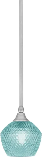 Miniatura 239 de Toltec Lighting Tallo Colgado Mini colgante, acabado de cobre negro, 3.5" cuadrado humo burbuja vidrio