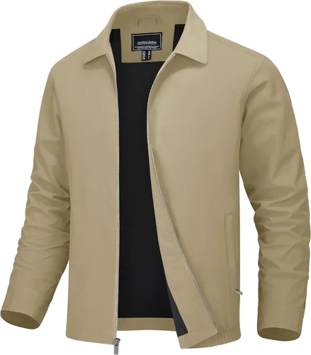 Miniatura 15 de MAGNIVIT Chaquetas ligeras para hombre, cortavientos ligeros, con cremallera completa, elegante, abrigo de golf, negocios, trabajo, vestido casual