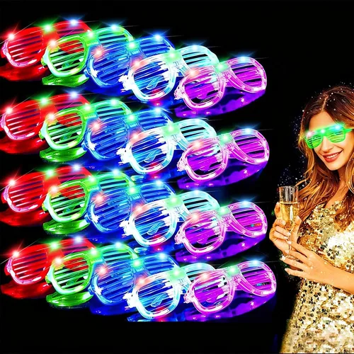 TURNMEON Paquete de 20 lentes LED, regalos de fiesta para el día de San Valentín, 6 colores que brillan en la oscuridad, suministros de fiesta,