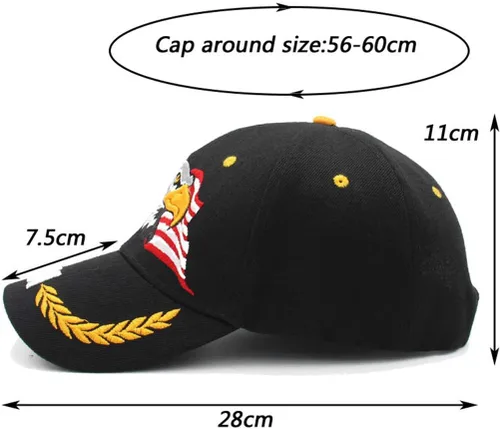 Miniatura 6 de Anna-Kaci Gorra de béisbol con velcro ajustable en relieve en 3D con bandera estadounidense de Estados Unidos