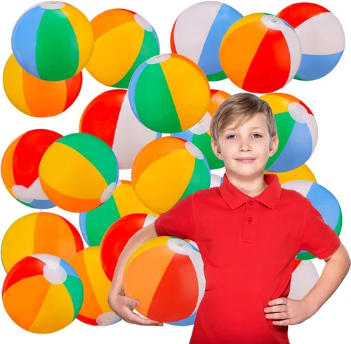 Miniatura 7 de SCIONE Paquete de 12 pelotas de playa inflables de 9 pulgadas para niños, juegos de agua de verano, temática tropical hawaiana, decoraciones