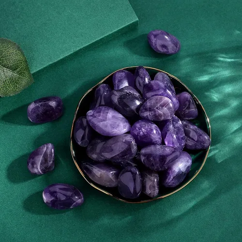 Miniatura 8 de QINJIEJIE Cristales de amatista (más de 1000 quilates), piedras pulidas a granel, cristal grande, decoración curativa de Reiki, 0.6-1 pulgada, 7.05
