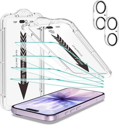 Miniatura 29 de EZ-GLAZ - Paquete de 4 + 2 protectores de pantalla de privacidad para iPhone 13 [6.1 pulgadas] con protector de lente de cámara