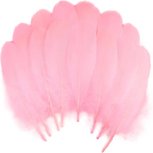 Miniatura 25 de THARAHT 120 plumas de ganso azul aguamarina naturales a granel de 6-8 pulgadas 5.9-7.9 in para manualidades, bricolaje, cosplay, boda, fiesta