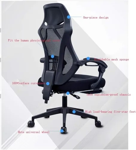 Miniatura 2 de Cómoda silla de oficina, silla de computadora para el hogar, silla reclinable, silla giratoria ergonómica para juegos de computadora