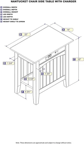 Miniatura 3 de Mesa Atlantic Furniture AH13312 Nantucket, mesa auxiliar, Madera, Driftwood