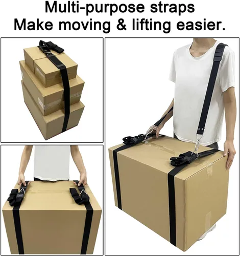 Miniatura 2 de Correas móviles de hombro con correas de amarre de carga - Mueve, levanta, transporta, pestañas y asegura objetos pesados, muebles