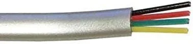Cable modular para teléfono plano de 50 pies, satén plateado, 4 conductores a granel 28 AWG cobre trenzado chaqueta de PVC por línea de teléfono de