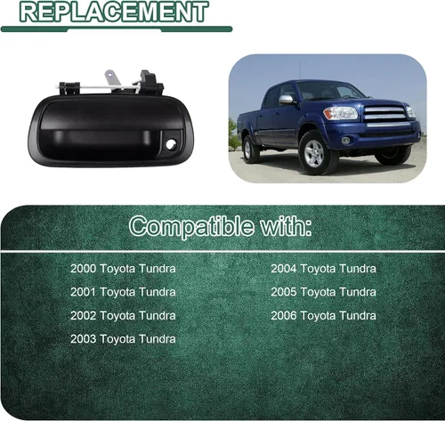 Miniatura 2 de Manija de puerta trasera para Toyota Tundra 2000-2006, manija de pestillo con orificio de cerradura que reemplaza # 69090-0C010 69090-0C030-C0