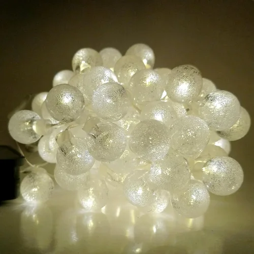 Miniatura 3 de Hometown Evolution, Inc. Tira de luces de burbujas de aire alimentadas por energía solar, 30 LED blanco cálido, 8 modos, impermeable al aire libre