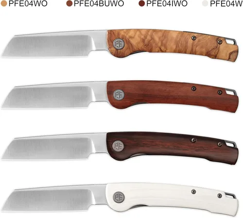 Miniatura 4 de Petrified fish PFE04 Scholar - Cuchillo plegable, hoja de satén de 3.7 pulgadas, 60.6 in, mango de madera Bubinga de 3.93 oz, cuchillo de bolsillo