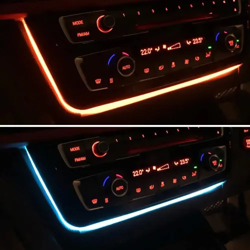 Miniatura 6 de Jaronx Compatible con Panel de Consola LED BMW Luz Ambiental para Serie 3 F30 F31 Serie 4 F32 F33, Panel de Control de Radio AC Luces Ambientales