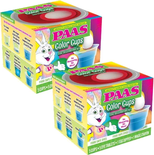 PAAS Kit de decoración de huevos de color (paquete de 2) - Tradición de Pascua favorita de Estados Unidos