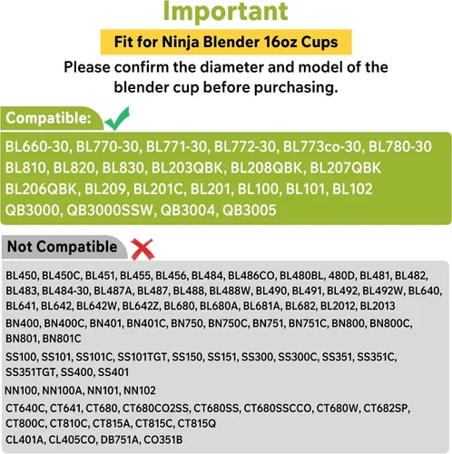 Miniatura 3 de 2 piezas de repuesto para licuadora Ninja, 2.81 pulgadas de diámetro interior, tapas de boquilla de sellado compatibles con vasos Ninja de 16 onzas