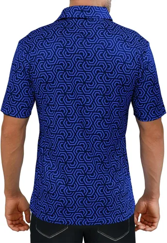 Miniatura 4 de Camisas de golf para hombre - Polo de manga corta con estampado de rendimiento que absorbe la humedad