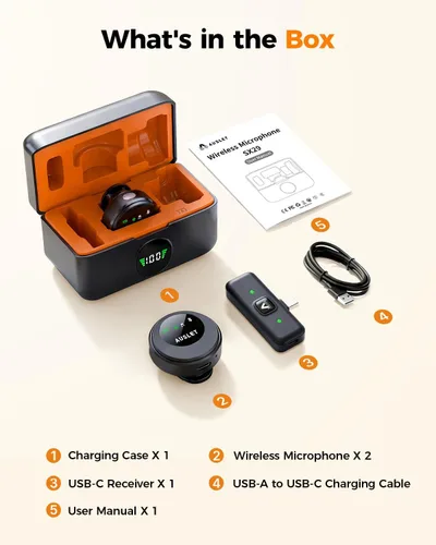 Miniatura 9 de SX29 Micrófono Lavalier inalámbrico para iPhone 17/16/15 y Android, mini micrófono USB-C Plug & Play, reducción de ruido AI, micrófono magnético