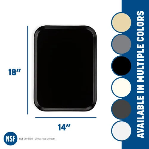 Miniatura 4 de Bandeja rectangular Carlisle de fibra de vidrio sólida, vidrio y acero., blanco (Bone White), 12
