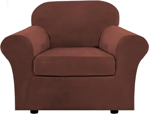 Miniatura 88 de H.VERSAILTEX - Funda elástica para sofá de 3 piezas, de suave terciopelo afelpado, para sofá biplaza con 2 cojines de hasta 72 pulgadas de ancho, se