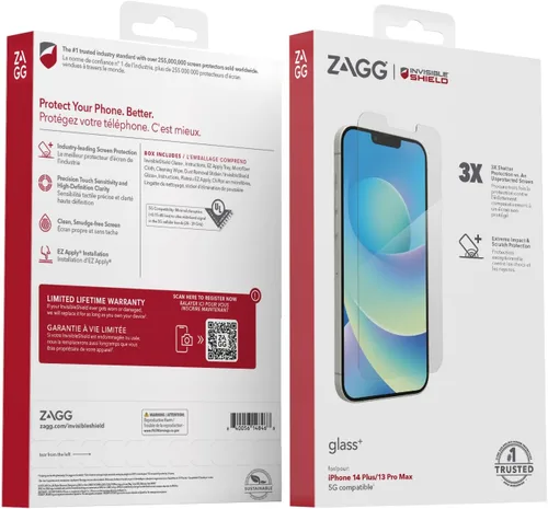 Miniatura 14 de ZAGG Glass+ Protector de pantalla para iPhone 8/7/6s/ 6 – Protección extrema contra impactos y arañazos – Fácil de aplicar – InvisibleShield