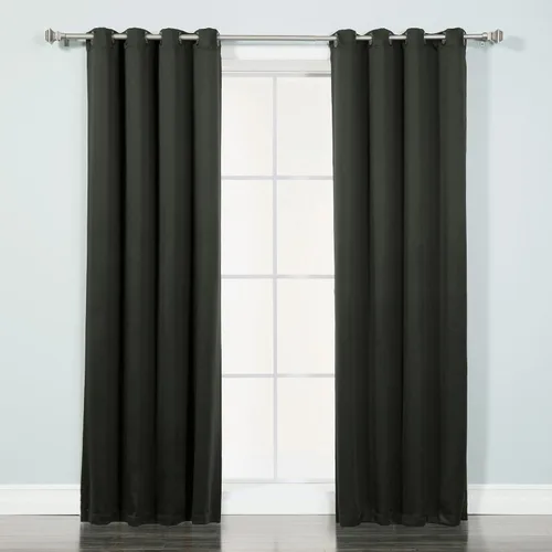 Best Home Fashion Cortinas opacas con aislamiento térmico, ojales en la parte superior, color negro, 52 pulgadas de ancho x 72 pulgadas de largo