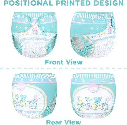 Miniatura 5 de Littleforbig Funda para pañales para adultos de tela impermeable reutilizable lavable ajustable - Baby Parade M