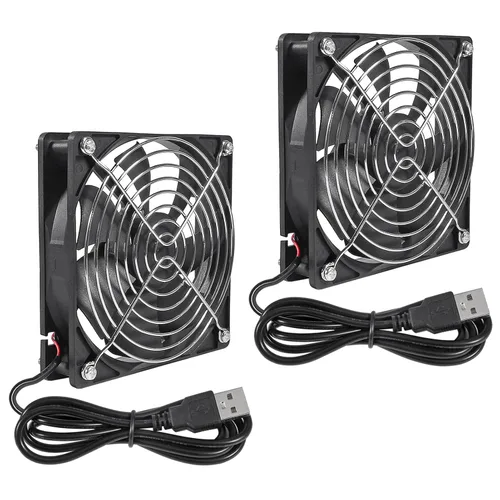 Miniatura 8 de 2 unids USB Fan DC 5V 8025 80MM Ventilador de enfriamiento 3.150x3.150x0.984 in USB Ventilador Comptuter Case CPU Ventilador de refrigeración