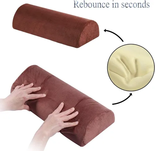 Miniatura 3 de Almohada de espuma viscoelástica para cuello, espalda, columna lumbar, piernas, alivio del dolor de rodilla, soporte multiusos (marrón)