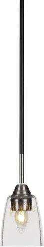 Miniatura 278 de Toltec Lighting Paramount - Mini colgante de 1 luz en acabado negro mate con cristal de arte perla de 7 pulgadas y estilo negro