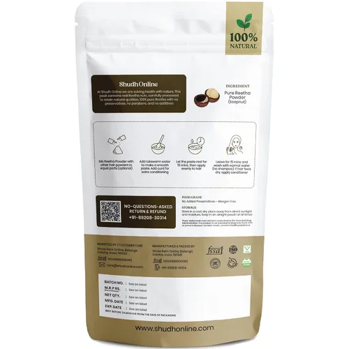Miniatura 9 de Homeda Reetha - Polvo para cabello, jabón orgánico de nueces en polvo para el cabello (17 oz - 500g) 100% puros indios polvos de baño - Aritha