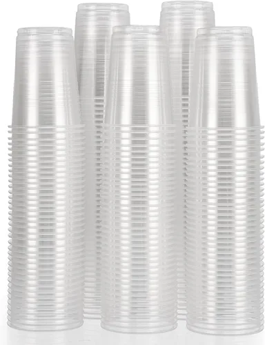 Vasos de plástico transparente para fiestas, paquete de 100, 8 onzas cada uno