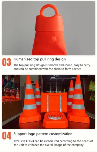 Miniatura 4 de Conos de tráfico plegables, conos de seguridad para estacionamiento en carretera, conos de construcción, conos de construcción, tiras reflectantes