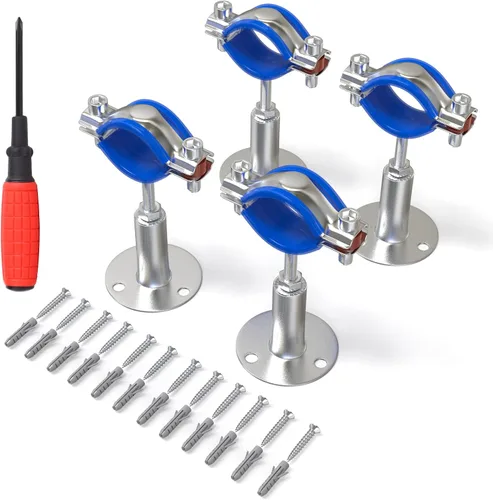 TAISHER 4 soportes de tubo ajustables de acero inoxidable 304 para montaje en pared, soporte de correa de tubo ajustable, adecuado para tubos de
