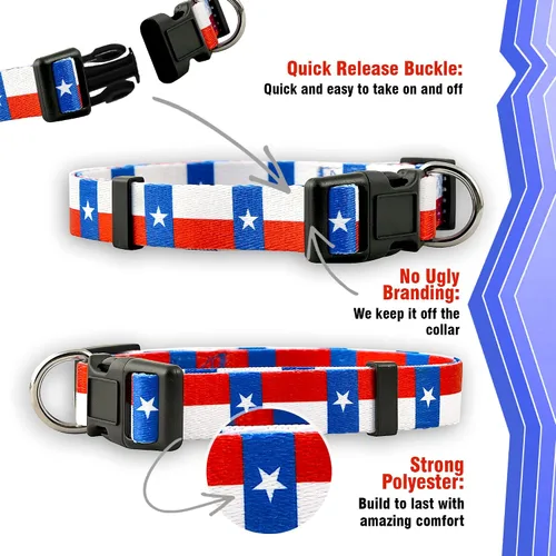 Miniatura 4 de Native Pup Collar para perro con bandera del estado de Texas (Texas, M)
