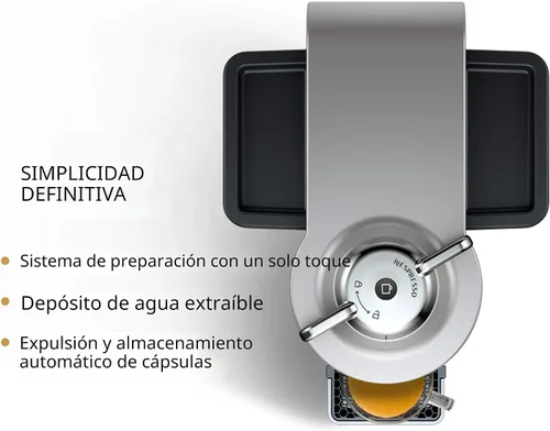Miniatura 3 de Nespresso Vertuo - Cafetera de café y espresso de De'Longhi, 1597 mililitros, color plateado