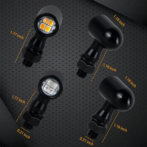 Miniatura 7 de Señales de giro delanteras y traseras para motocicleta, luces traseras de freno LED de tamaño mini, universales, compatibles con Harley Honda