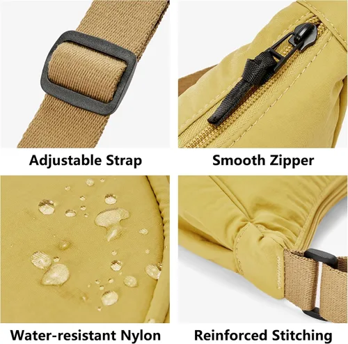 Miniatura 51 de WESTBRONCO Riñoneras para mujeres y hombres, bolsa para cinturón con bolsillos con cremallera, riñoneras modernas, bolsas cruzadas ligeras de 1
