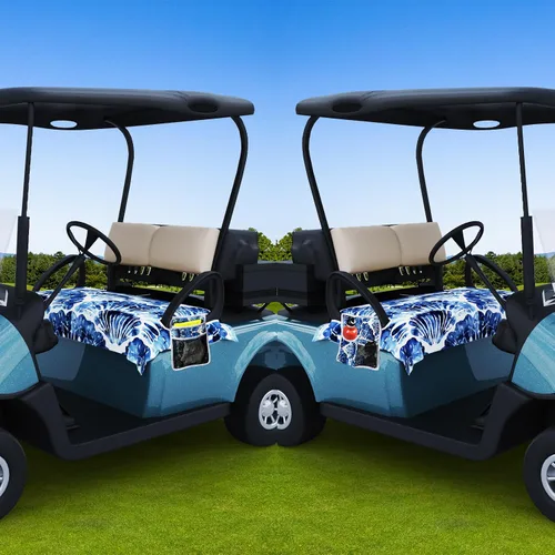 Miniatura 8 de AQQA Fundas para Asientos de Carrito de Golf, Manta de Asiento de Carrito de Golf de Microfibra Tropical Hoja de Palma-Boho-Mármol, Manta de Golf